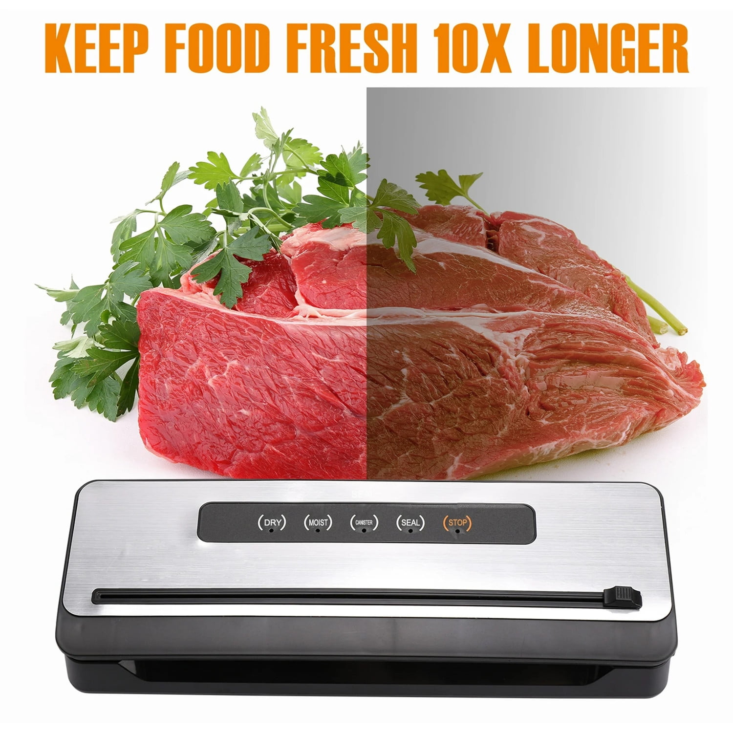 TEAFIRST Food Saver Vacuum Sealer, Vacuum Sealer Machine, Dry & Moist Food Preservation, Black