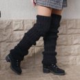 thumbnail image 3 of Sorrowso Women Chunky Knitted Leg Warmers Long Socks Slouchy Furry Boot Cuffs Stockings, 3 of 19