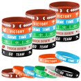 thumbnail image 1 of Lesnala 48 Piezas Pulseras de Silicona de fútbol Pulseras de Rugby para niños y Adultos Suministros para Fiestas temáticas de Deportes motivacionales Recompensas en el Aula 6 Estilos, 1 of 1