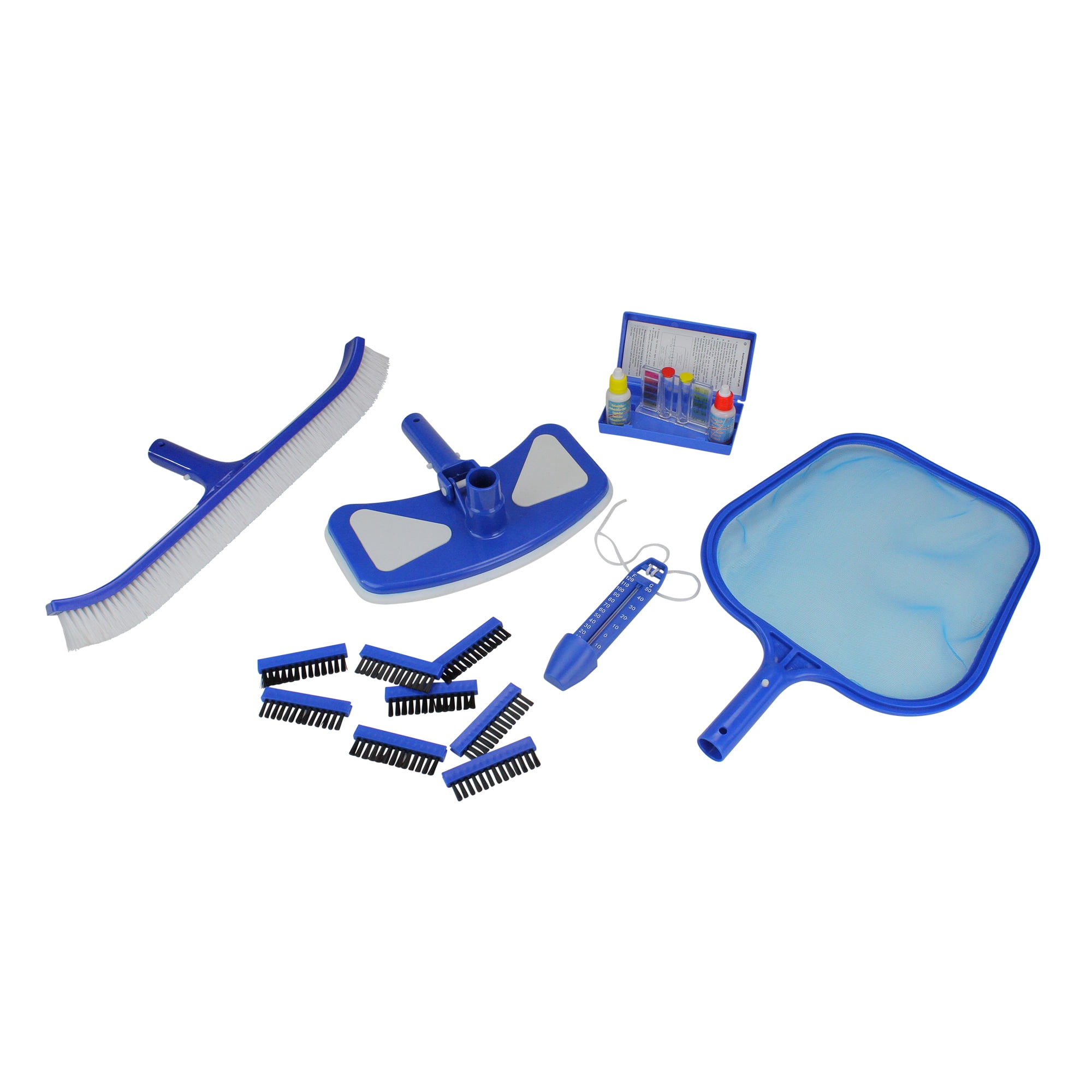 5Pieces Blue Premium Swimming Pool Cleaning Maintenance Set with Test