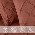thumbnail image 3 of 7-Piece Pinch Pleat Pintuck Bedding Comforter Set for Bedroom, Home, Apartment, California King, Red, 3 of 5