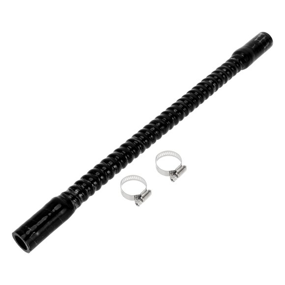 Unique Bargains 1 Set 20mm 0.79" ID 500mm 19.69" Length 0° Black Car Threaded Silicone Hose with Clamps Coolant Hose Universal