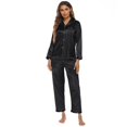 thumbnail image 2 of AMERTEER Pyjamas en Soie Satiné pour Femmes Set Button Down Vêtements de Nuit Loungewear S-XXL, 2 of 3