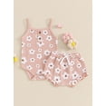 thumbnail image 4 of Gupgi 0-18M Infant Girls Clothes Set Floral Print Sleeveless Romper Ruffled Short Pants Summer Newborn Baby Outfits, 4 of 8