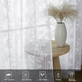 thumbnail image 6 of OVZME Darla Sheer White Curtains 96 Inches Long 2 Panels Set, Light Filtering Soft Lightweight & Breathable Extra Long Curtains, Jacquard Farmhouse Window Curtain Drapes for Living Room, 42Wx96L Inch, 6 of 8