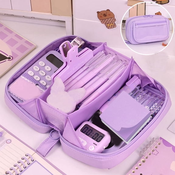 Large Capacity Pencil Case Pouch,Cute Aesthetic Big Capacity Zipper Pencil Cases Pen Portable Office Stationery Makeup Bag,Desk Organizer for College Adults Women Men