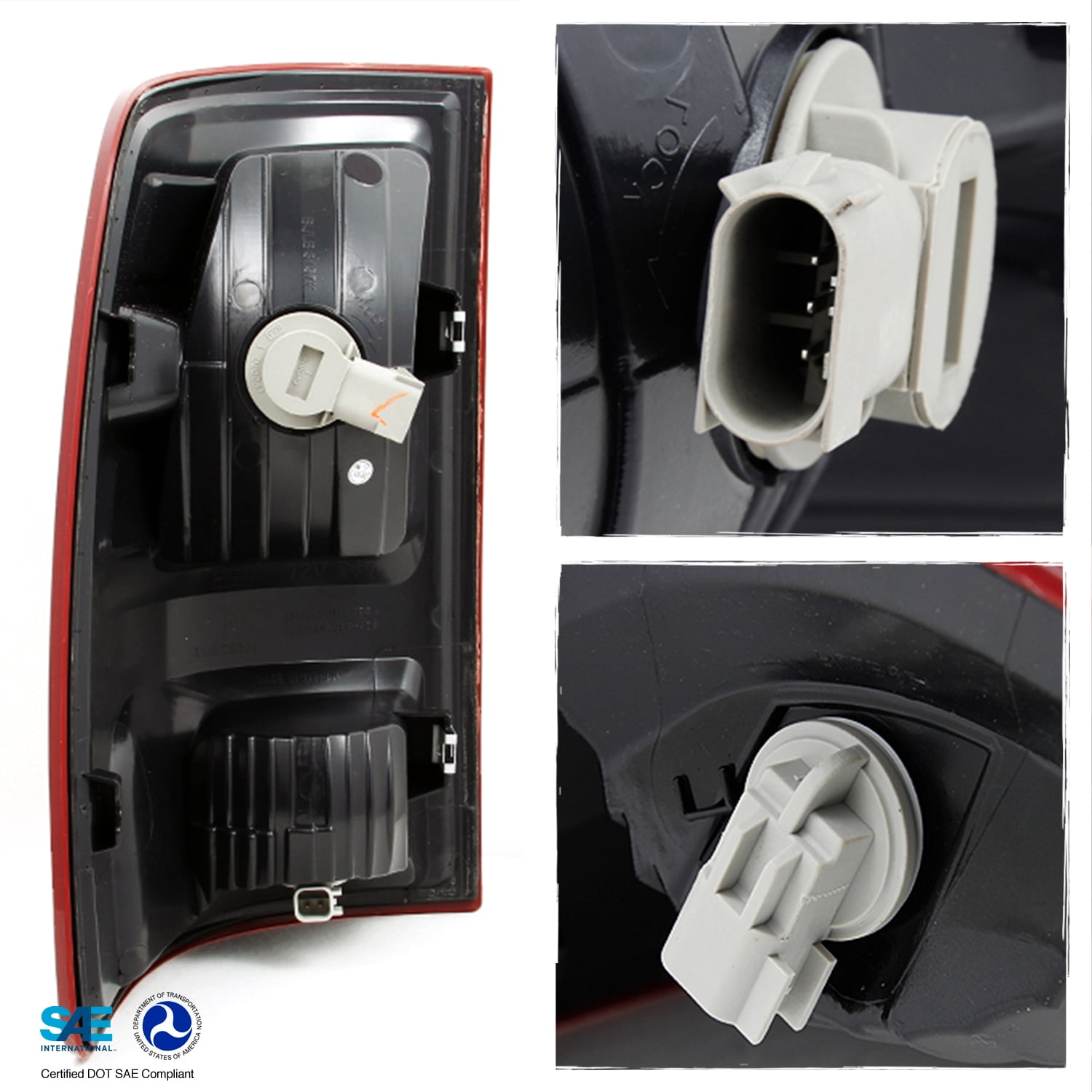 AKKON - For 09 10-18 Dodge Ram 1500/2500/3500 Pickup Rear Dark Red Smoked Tail Lights Driver Left + Passenger Right Side Pair