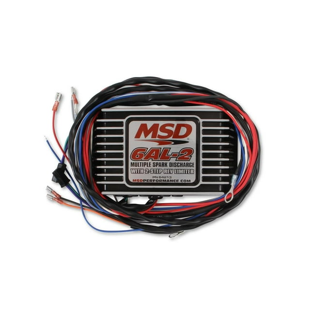 MSD Ignition Ignition Control Module 64213 6 Series; Street/Drag Racing Use; Digital; 0-12000 RPM; With 2 Step Rev Limiter; Multiple Spark Discharge; Without Boost Retard; Black