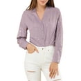 thumbnail image 1 of Unique Bargains Junior's Stand Collar Long Sleeve Metallic Dots Stars Blouse, 1 of 5