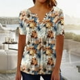 thumbnail image 2 of Womens Shirts Dressy Casual Short Sleeve Trendy Plus Size Women's Clothing Womens Clothes Under 10 Dollars Womens Tops Plus Size Clearance Sale, 2 of 4