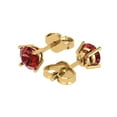 thumbnail image 2 of Clara Pucci 1Ct Natural Garnet Round Cut VVS1 Push Back Stud 14k Solid hypoallergenic Gold Designer Earrings For January, 2 of 7