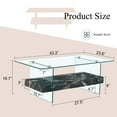 thumbnail image 6 of LiviNest Glass Coffee Table with Double Layer Storage: 43.3-Inch Modern Design for Small Apartments & Living Rooms - Tool-Free Assembly & 250LB Capacity in 4 Finish Options, 6 of 6