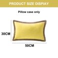 thumbnail image 2 of 1 pieza de funda de almohada con adorno de granja, arpillera con ribete de lino, almohada para exteriores con bordes personalizados, 12x 20", 2 of 5