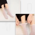 thumbnail image 4 of 4 pares de calcetines tobilleros de con borde de encaje sólido para mujer cómodos Luz púrpura, 4 of 9