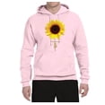 thumbnail image 2 of Wild Bobby, Sunflower Christian Faith Cross Inspirational/Christian Unisex Graphic Hoodie Sweatshirt, Light Pink, 2XL, 2 of 3