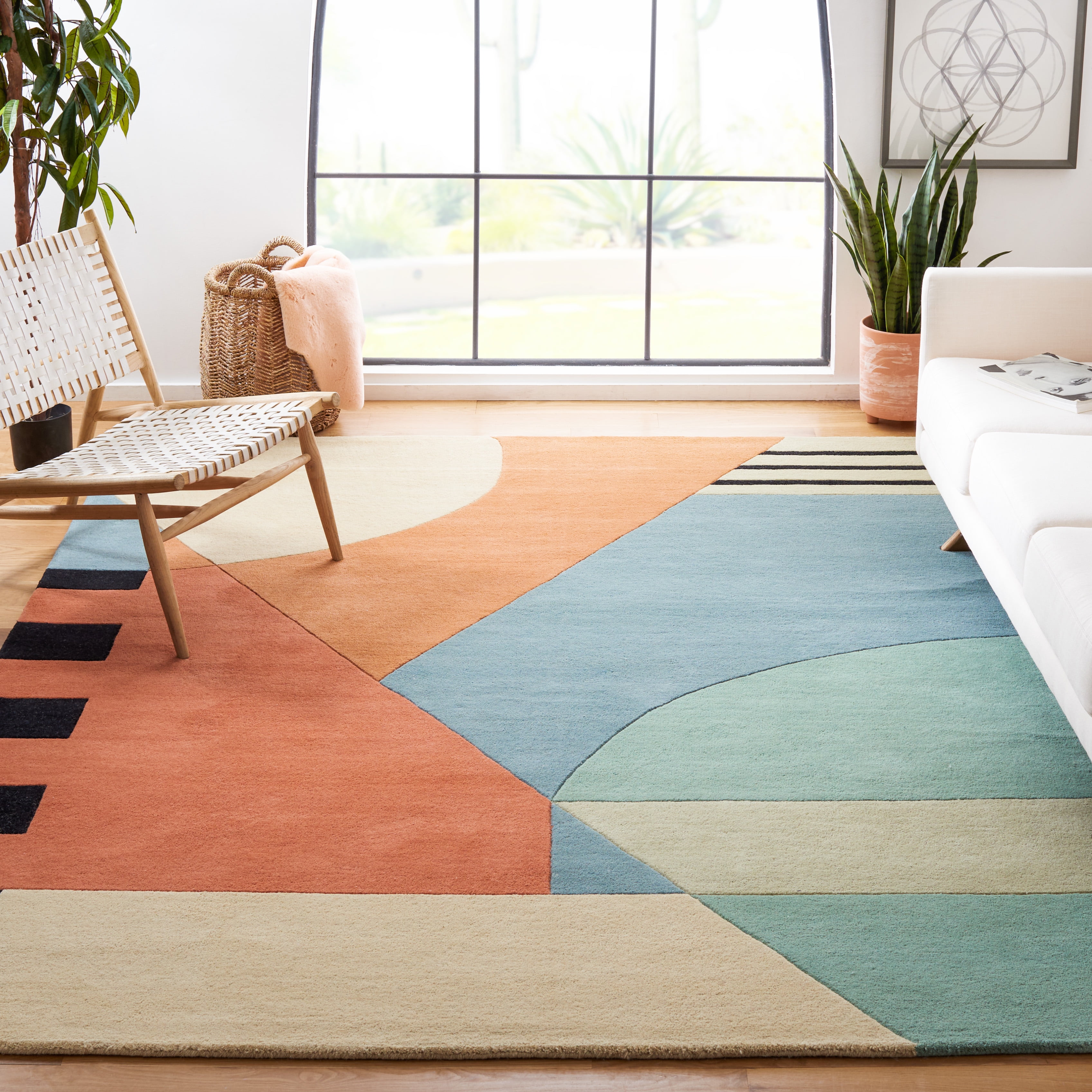 SAFAVIEH Rodeo Drive Kenneth Abstract Area Rug, Gold, 10' x 10' Square