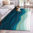 thumbnail image 3 of Rectangle Area Rug 4x6ft,Abstract Waves Gradient Green Washable Carpet Non-Slip Runner Accent Rugs Indoor Floor Mat for Bedroom Living Room Decor,Ocean Ripple Seamless, 3 of 9