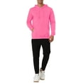 thumbnail image 2 of SUDADERA CON CAPUCHA INSPIRADA CHIC PARA HOMBRE DE MANGA LARGA SÓLIDA CON CORDÓN PULLOVER 2XL ROJO ROSA, 2 of 7