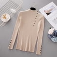 thumbnail image 1 of Womens Neck Long Sleeve Knit Sweater Turtleneck Sweater Bottoming Shirt Slim Long-Sleeved, 1 of 5