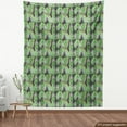 thumbnail image 3 of Aloha Fabric by the Yard Upholstery, Geometric and Concentric Circles Background with Monstera Leaves, Decorative Fabric for DIY and Home Accents, 10 Yards, Charcoal Grey Green by Ambesonne, 3 of 4