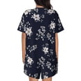 thumbnail image 3 of Naloa Retro Flower Women's Short-Sleeved Pajama Set, Loungewear, Summer pajamas, Breathable Cozy - Medium, 3 of 9