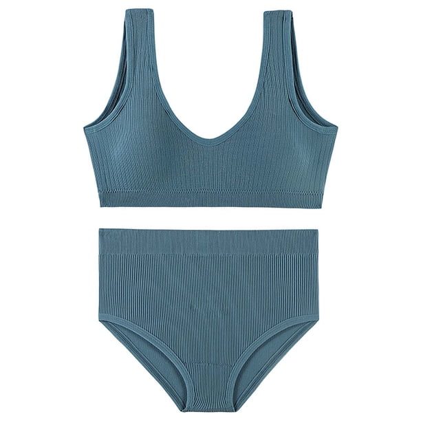 Conjunto de ropa interior de chaleco de mujer Sujetador sin anillos de acero sexy Bragas de cintura media de espalda hermosa delgada Fridja nalpqowj14559
