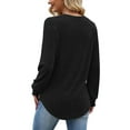 thumbnail image 4 of Fantaslook Womens Tops Dressy Casual Long Sleeve Shirts Fashion Blouses Lightweight Fall Sweaters, 4 of 7