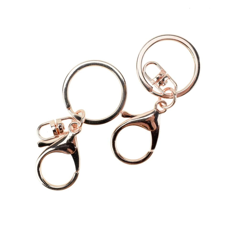 Key Ring Craft Clips, Rose Gold, 21/2Inch, 2Piece