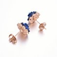 thumbnail image 5 of Yoursfs Blue Rose Earrings Stud Earrings In Rose Gold Gold Plated Crystal Wedding Stud Earrings Gifts, 5 of 6