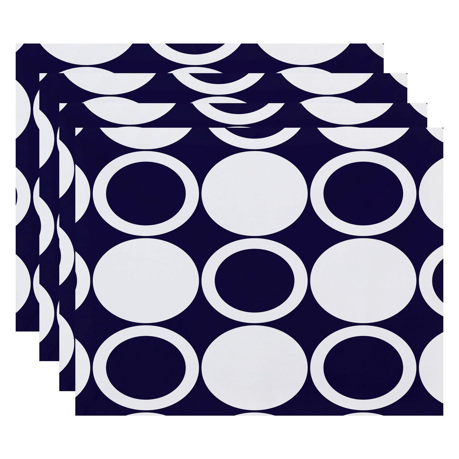 Simply Daisy, 18 x 14 inch, ModCircles, Geometric Print Placemat (Set of 4), Green