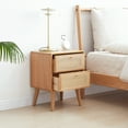 thumbnail image 6 of Nmkwnr Solid Wood Bedside Table with Handle, 2 Drawers Nightstand for Living Room, Bedroom, 6 of 7