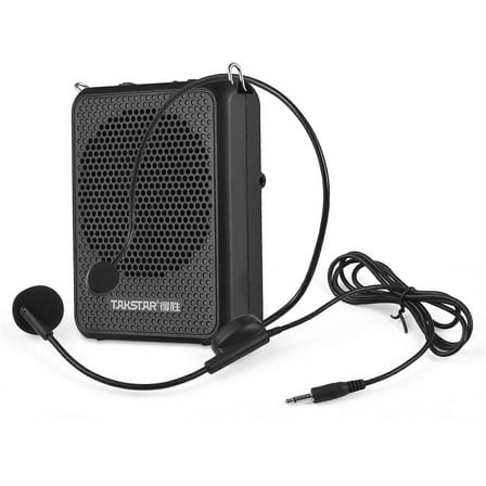 Rechargeable Portable Voice Amplifier with Wired Headset for Teachers, Tour Guides - Anti-howling PA System