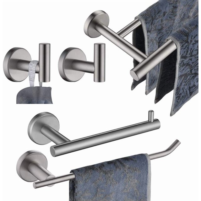 Double Towel Bar Matte Stainless Steel Bath Towel Rack for Bathroom Towel Holder Wall Mount Total Length TBLPB