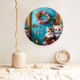 thumbnail image 5 of Picia Whimsical Cats and Flowers Scene Pattern Bone China Decorative Plate – Wall Decor with Stand and Adhesive, Elegant Ornament for Living Room, Office, or Entryway-8in, 5 of 6