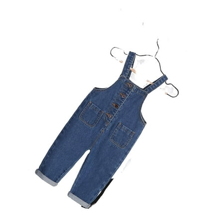 

Plain Straps Jumpsuit Sleeveless Dark Wash Baby Denim (Baby s)
