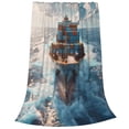 thumbnail image 2 of Pofeuu Cargo Ship At Sea Print Ultra-Soft Micro Fleece Blanket,for Bed Or Sofa,All Season Throw Blankets Flannel Blanket-40"x30", 2 of 7