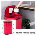 thumbnail image 3 of FDW 13 Gallon Stainless Steel Touchless Garbage Trash Can with Motion Sensor for Indoor Use(Red), 3 of 7