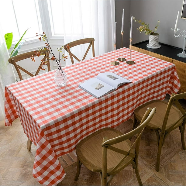 Extra Long Red Checd Tablecloth, Extra Long Tablecloth