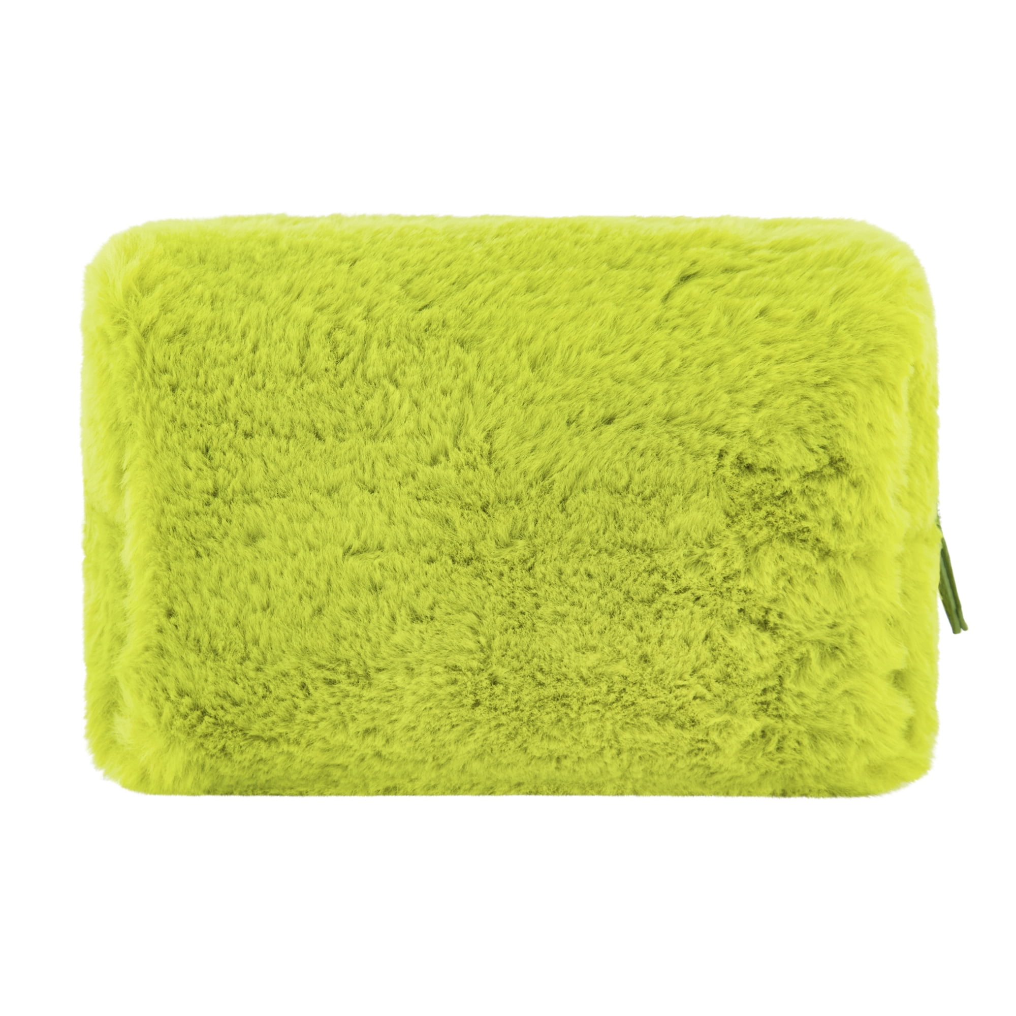 Dr. Seuss The Grinch Women's Makeup Bag, Small Soft Plush Travel Cosmetic Zipper Pouch Organizer, Green