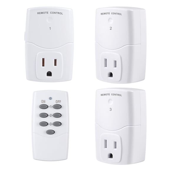 BN-LINK Mini Wireless Remote Control Outlet Switch Power Plug in for Household Appliances, Wireless Remote Light Switch, LED Light Bulbs, White (1 Re