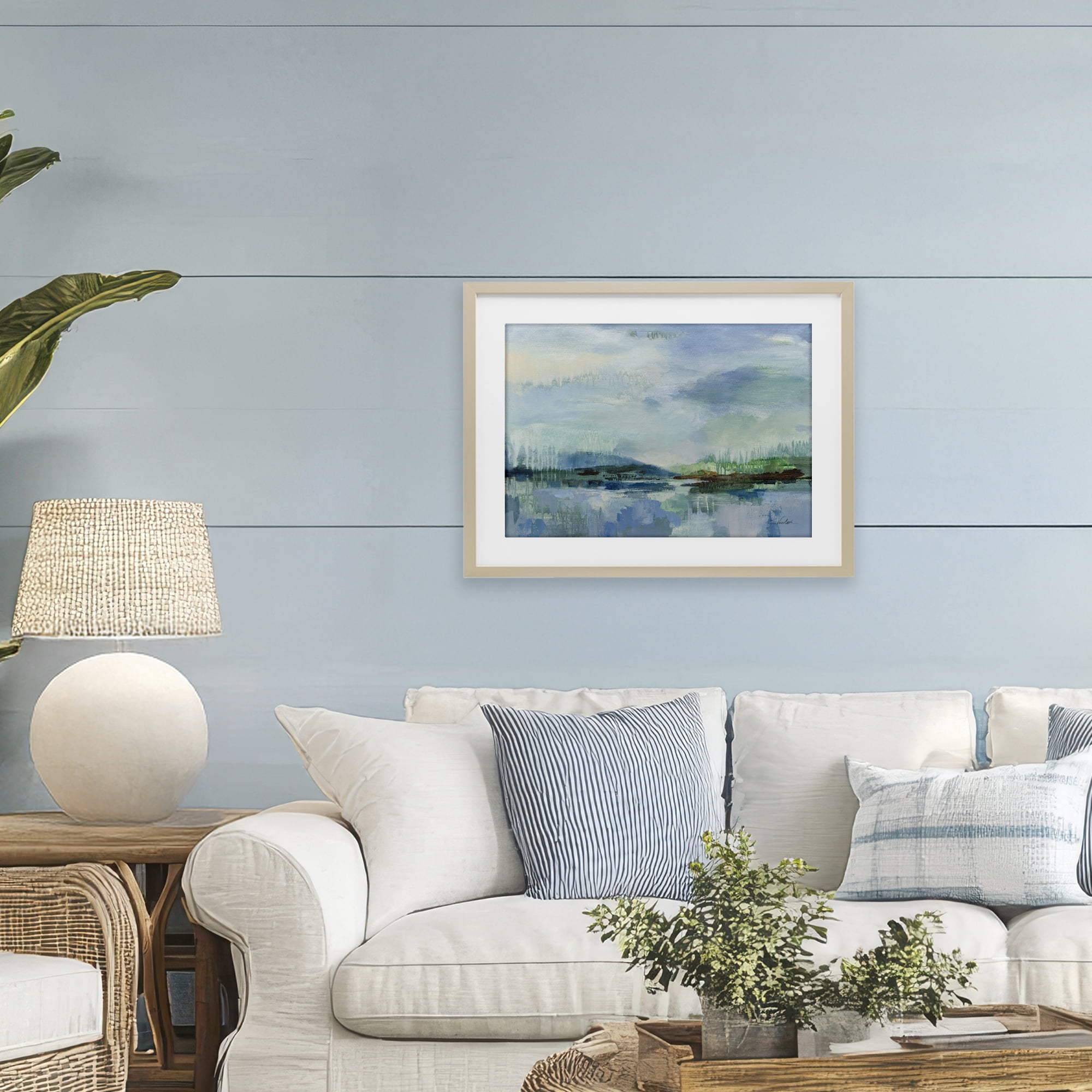 Stupell Industries Rain Over The Lagoon Birch Framed Print Under Glass, design by Silvia Vassileva