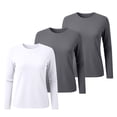 thumbnail image 3 of Women's Solid Color Round Neck T-Shirts 3-Pack, Comfortable Basic Layering Tees, Soft Casual Everyday Tops for Women, Essential Wardrobe Staples Black XXXXXL, 3 of 3