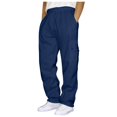 thumbnail image 2 of Men's Hiking Pants, Fashion Casual Full Length Pants Camouflage Solid Color Loose Multi Pocke Pants Workwear Pants Casual Pants Hiking Pants Sweatpants for Men Streetwear, 2 of 6