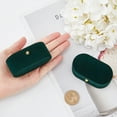 thumbnail image 4 of 2pcs Oval Velvet Couple Ring box with Brass Botton Finger Ring Gift Storage Case for Wedding Engagement Dark Slate Gray 4x7.4x3.4cm Inner Diameter: 3x7x1cm, 4 of 5