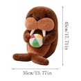 thumbnail image 2 of Dolphin Stuffed Animal 17.71 Inch Soccer Ball Plush Stuffed Animals Brown Blue Accent Plush Toys for Student, 2 of 3