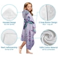 thumbnail image 7 of Purple Butterfly Flower Pattern Hooded Bath Towel，60"x35" for Ages 3 To 12 Kids, Quick Dry Lightweight Soft Microfiber Hood Beach Towel Cover Up for Kids, 7 of 7