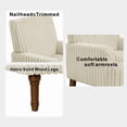 thumbnail image 6 of Modern Accent Chair with 2" Wide Wale Corduroy, 9" Solid Wood Legs, Comfortable Upholstered Armchair in Beige for Living Room, 6 of 8