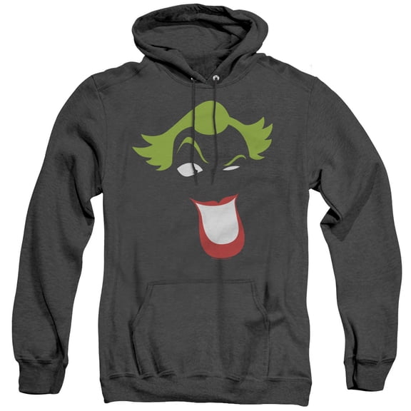 Batman Joker Simplified Adult Heather Hoodie Sweatshirt Black