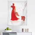 thumbnail image 1 of Zodiac Virgo Tapestry, Abstract Woman Silhouette in Long Dress Horoscope Constellation, Fabric Wall Hanging Decor for Bedroom Living Room Dorm, 5 Sizes, Vermilion Pale Grey, by Ambesonne, 1 of 1