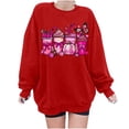 thumbnail image 3 of BiZtdJrK Chandail en Molleton pour Femmes Cancer du Sein Mode Imprimé Manches Longues Col Rond Chandail Ruban Rose Cadeau Survivant Chandails en Molleton Rouge G, 3 of 5